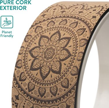 Колесо для йоги Navaris з корка - 33 см колесо для йоги, пілатесу та гімнастики - опорне колесо для йоги, кільце для йоги для розтяжки, гнучкості та вправ, стиль 2
