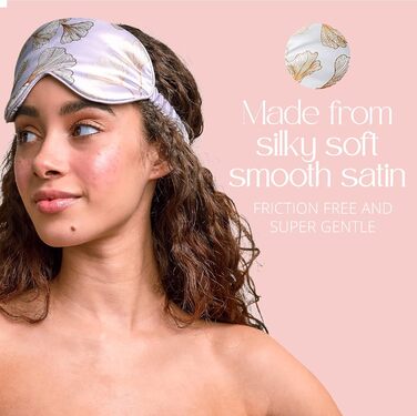 Маска для очей GRACE & COMPANY з чистого атласу для сну та подорожей Шовковисто гладка маска для сну (Серафіна)