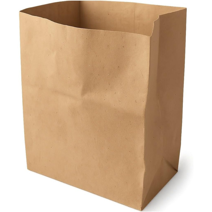 Паперові пакети для біовідходів ARLI 200 шт. 10 л, 20x16x34 см, виготовлені з переробленого паперу 70 г/м, компостовані та без пластику, коричневі та вологостійкі для органічних відходів (200 пакетів) (200 упаковок)