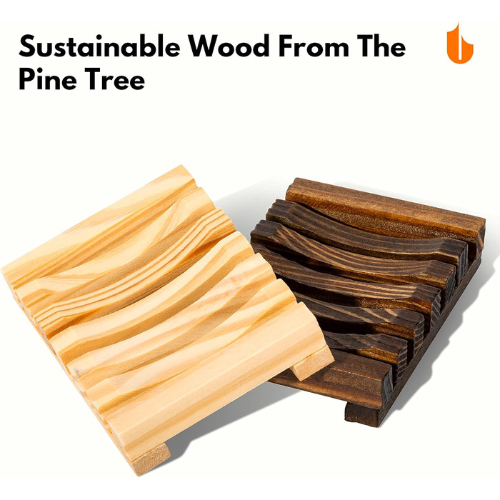 Екологічна мильниця Urbanstrive з натурального дерева, мильниця для ванної кімнати, біологічно розкладається, без відходів, без пл