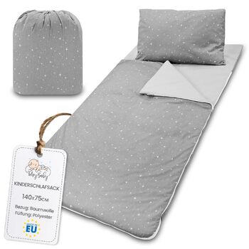 Дитячий спальний мішок з подушкою та блискавкою для малюків 3-7 років - 75x140 см, дитячий спальний мішок для дитячого садка, ковдра-спальний мішок, сертифікований Oeko-Tex, 75 x 140 см, дизайн Galaxy