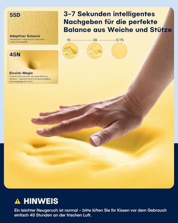 Ортопедична подушка для шиї - ергономічна подушка з піни з ефектом пам&39яті з охолоджувальним ефектом, подушка для підтримки шиї для знеболення, подушка проти хропіння для сну на боці, спині та животі, сіра