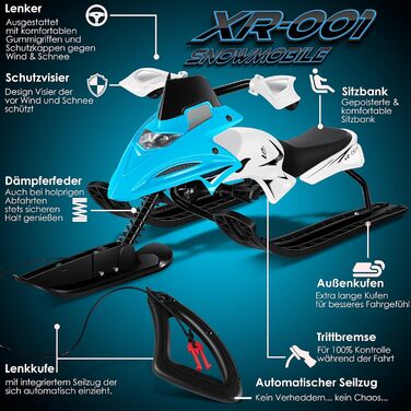 Дитячий снігохід Kesser XR-525, кермовий, з ножними гальмами, синій