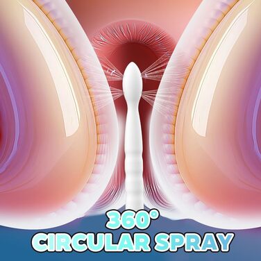 Анальна душова насадка з силікону, 24 см, 8 отворів, біла