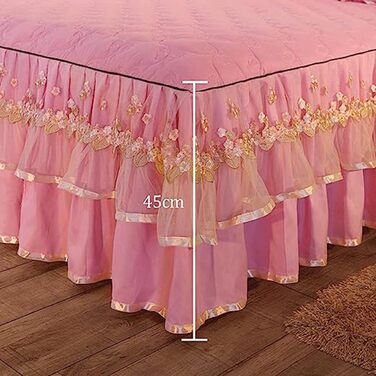 Покривало з рюшами для ліжка, покривало з спідницею для ліжка, стьобана постільна білизна, потовщені покривала, що зберігають тепло, ковдра (колір E, розмір 180x200 см)