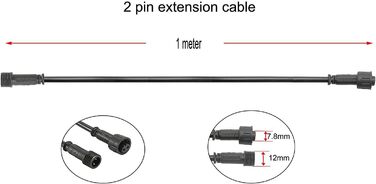 Подовжувачів 3M для світлодіодних ліхтарів RGB, водонепроникний IP67 (, 1 м, 2 контакти), 5