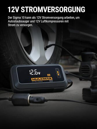 Зарядний пристрій для автомобільних акумуляторів HULKMAN Sigma 10 для акумуляторів 6В/12В зі світлодіодним екраном, крапельний зар