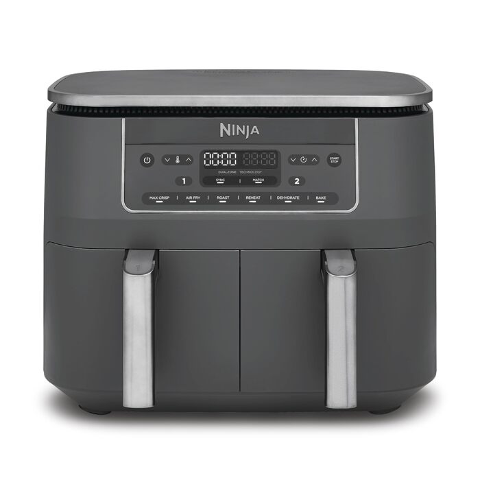 Цифрова аерофритюрниця Ninja Dual Zone, 7,6 л, 6-в-1, металік
