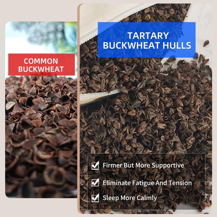 Органічна гречана подушка для сну LOFE, 35,6 x 50,8 см, регульований лофт, дихаюча для прохолодного сну, підтримка шийного відділу хребта для сну на спині та на боці (лушпиння татарської гречки), японський розмір (14 x 20 дюймів), кремовий колір