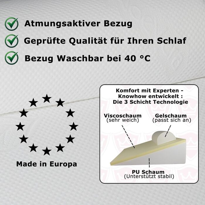 Ортопедична клиноподібна подушка з рефлюксом з поліуретану та віскозної піни, виготовлена в Європі Ергономічна та знімає тиск Зі знімним валиком для шиї Чохол з алое вера, який можна прати Ідеально підходить для хропіння та болю в спині