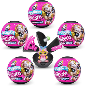 Несподіваний загін єдинорогів Серія 6 Новонароджений єдиноріг Загадковий загін Сяйва Колекційна капсула (5 шт.) Скіни X-shot, 5