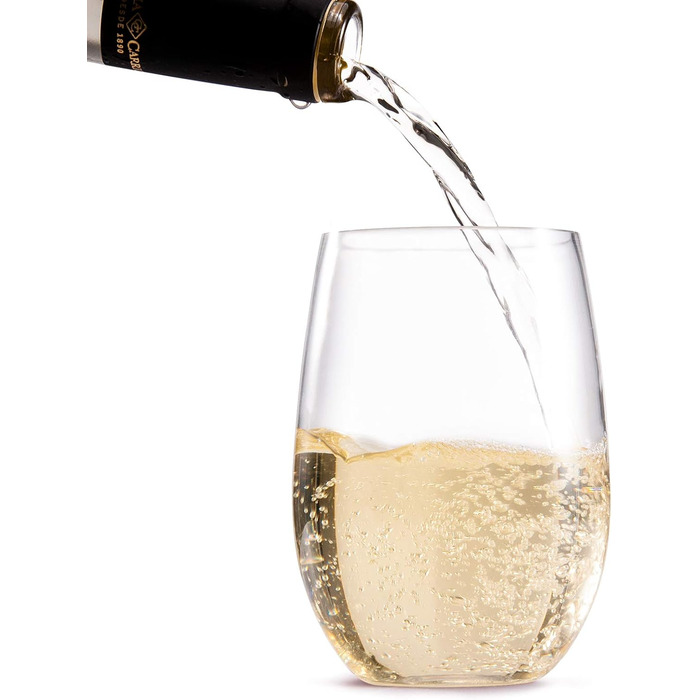 Склянки для гарячої води склянки для пиття склянки для соку 470 мл Tritan-BPA-Free безстеблові пластикові келихи для вина набір з