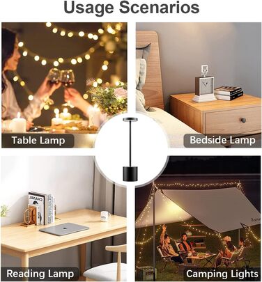Світлодіодна настільна лампа Бездротова батарея, Настільна лампа Hapfish 5000 мАг, що заряджається через USB, Настільні лампи Живл