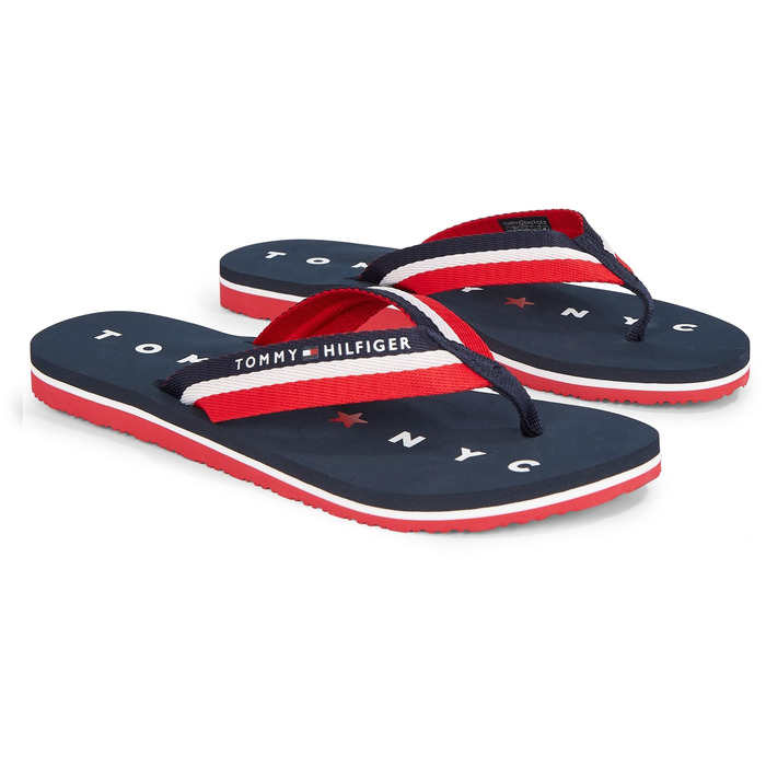 Жіночі шльопанці Tommy Hilfiger Tommy Loves NY Beach Sandal Badeshuhe 40 EU Blue Midnight