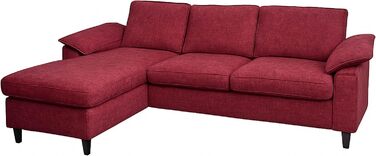Комплект диванів Mendler HWC-O71, кутовий диван L-подібної форми, зона відпочинку ліворуч/праворуч, тканина (320 г/м) дерево 84x229x140 см - Бордо