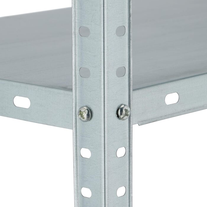 Надміцний стелаж Relaxdays, комплект з 2 шт. , розміри (В x Ш x Г) 147,5 x 75,5 x 30,5 см, 160 кг, оцинкована сталь, стелажі для зберігання в підвалах, сріблястий