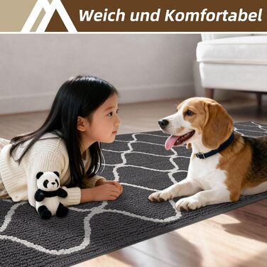 Килим для кухні COSY HOMEER з нековзним покриттям, 60 x 180 см, Кухонна доріжка, яку можна прати, стійка до плям, можна прати в пральній машині, для кухні, пральні, входу, коридору, сірий, 60 x 180 см