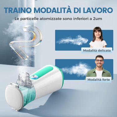 Небулайзерний інгалятор для дорослих, безшумний ультразвуковий інгалятор для дітей, комплект інгалятора з мундштуком і 2 масками, 3 швидкості, USB-C, акумулятор працює довго - зелений