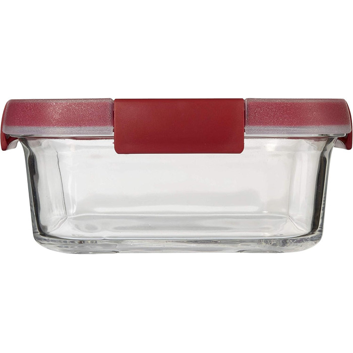 Контейнер для приготування їжі Keter Cook Glas, прозорий/червоний, 33 x 18 x 10.7 см, Скло Smart Glass, 0.7 л, окремо