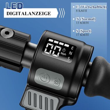 Електросамокат Caroma для дітей віком 8-12 років, двигун 180 Вт, 16 км/год, час їзди 60 хв, регульована швидкість та висота, різнокольорове підсвічування, світлодіодний дисплей, складаний дитячий електросамокат, новий чорний