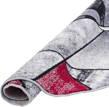 Дизайнерський килим Pergamon Сучасна вітальня Спальня Їдальня Короткий ворс Блискучий Сірий Червоний Магія Круглий 120 см Круглий