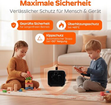 Керамічний електричний вентилятор-обігрівач 3-в-1 маленький та тихий електричний обігрівач з термостатом (1000/1500 Вт вентилятор 4 Вт), енергозберігаючий електричний обігрівач/дуводув для використання в приміщенні