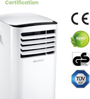 Мобільний кондиціонер Comfee MPPH-09CRN7, 9000 BTU 2,6 кВт, охолодження, вентиляція та осушення, розмір приміщення до 88 м (33), мобільний кондиціонер з витяжним шлангом