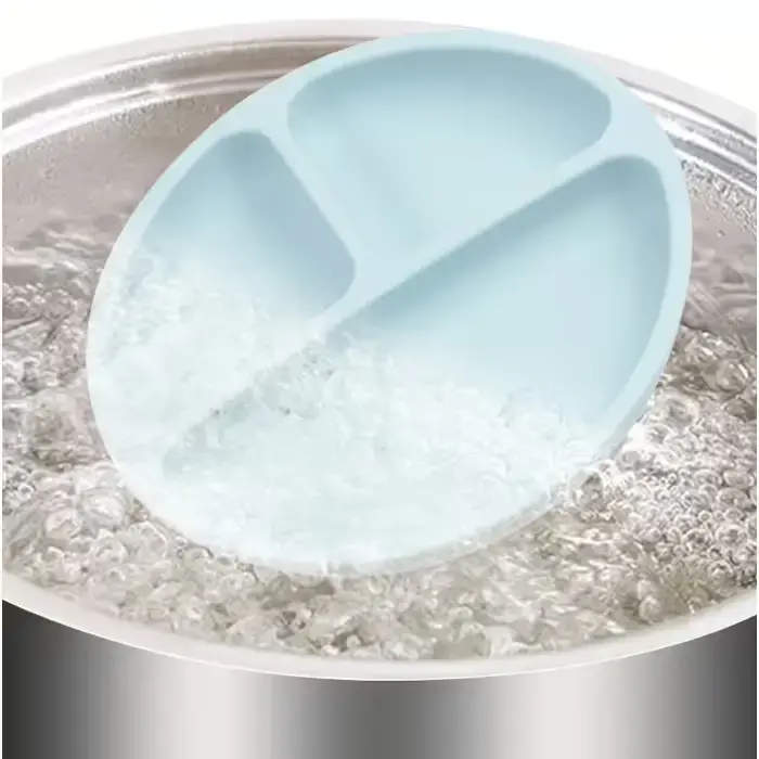 Набір дитячого посуду із силікону Hoidokly 2623254, 9 предметів, сірий