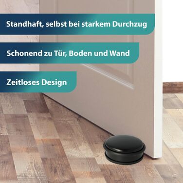 Дверний обмежувач Westcott, круглий дверний обмежувач з нержавіючої сталі, дбайливо ставиться до дверей і не ковзає, 10х4 см, 1200