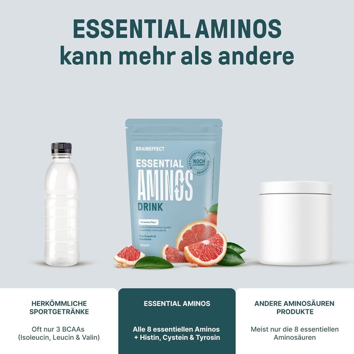 Незамінні амінокислоти BRAINEFFECT Essential Aminos, грейпфрут, 270 г