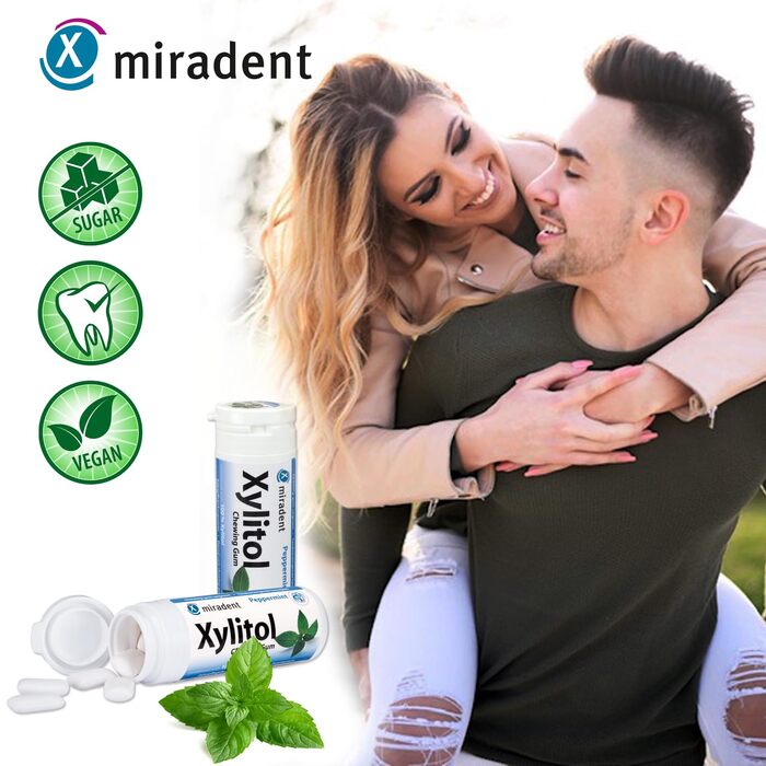 Жувальна гумка miradent Xylitol Dental Care м'ятний– 12 шт.