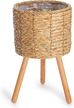 Кашпо для квітів Кашпо з натурального ротангу з фольгованою вставкою Горщик для рослин герметичний великий для кімнатних рослин, к