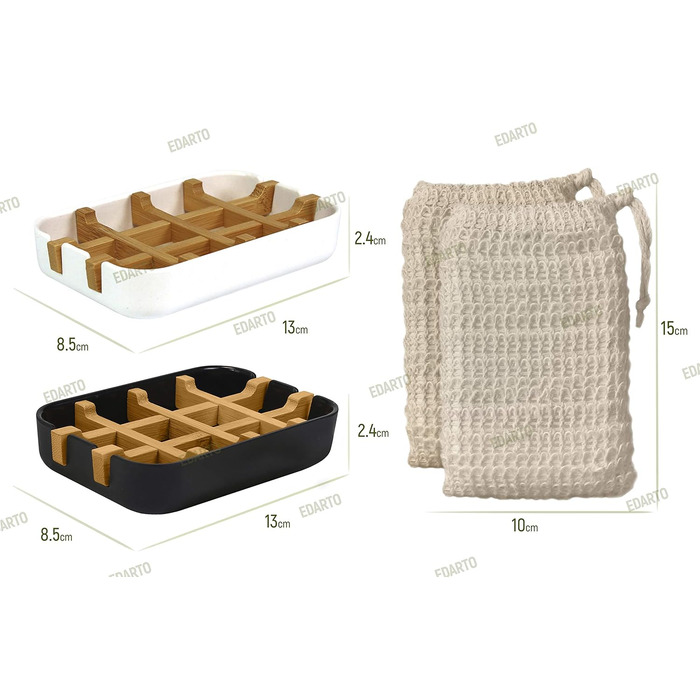 Стійкі, екологічно чисті мильниці з натуральної бамбукової деревини та кукурудзяного крохмалю з піддоном для стікання води 2 сизал