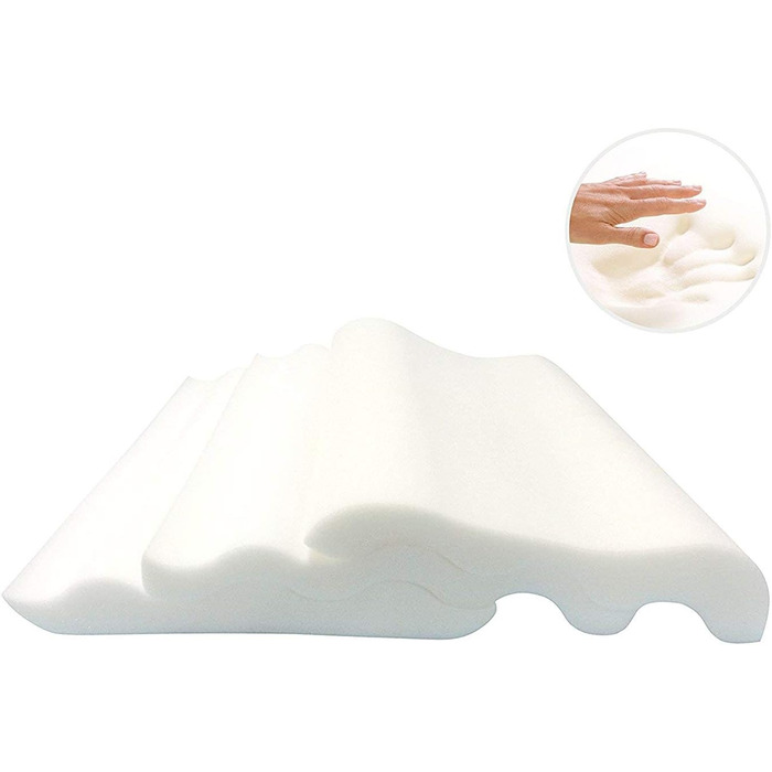 Ортопедична подушка для шиї Ebitop, подушка з віскозної піни з ефектом пам&39яті, регульована по висоті, ергономічна подушка для голови, подушка для сну, подушка для шиї, 60x35x13 см, білий (60x35x13 см)