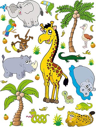 Дитячий стілець/крісло - вибір дизайну - жовтий наклейка - тварини зоопарку та жираф - пластик - вантажопідйомність до 100 кг/захист від перекидання - для використання в приміщенні та на вулиці - 0-99 років - 1 стілець - тварини зоопарку без назви та жира