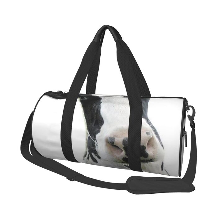 Дорожня сумка з кумедним принтом корівки, чорно-біла, спортивна сумка для чоловіків та жінок, сумка-мішок, спортивна сумка