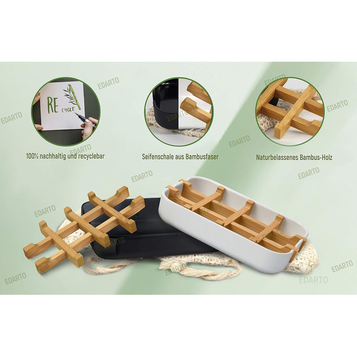 Стійкі, екологічно чисті мильниці з натуральної бамбукової деревини та кукурудзяного крохмалю з піддоном для стікання води 2 сизал