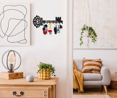 Дошка для ключів сучасна, скелетний ключ, домашній гачок для ключів, настінний тримач для ключів, вішалка для ключів з 7 гачками,