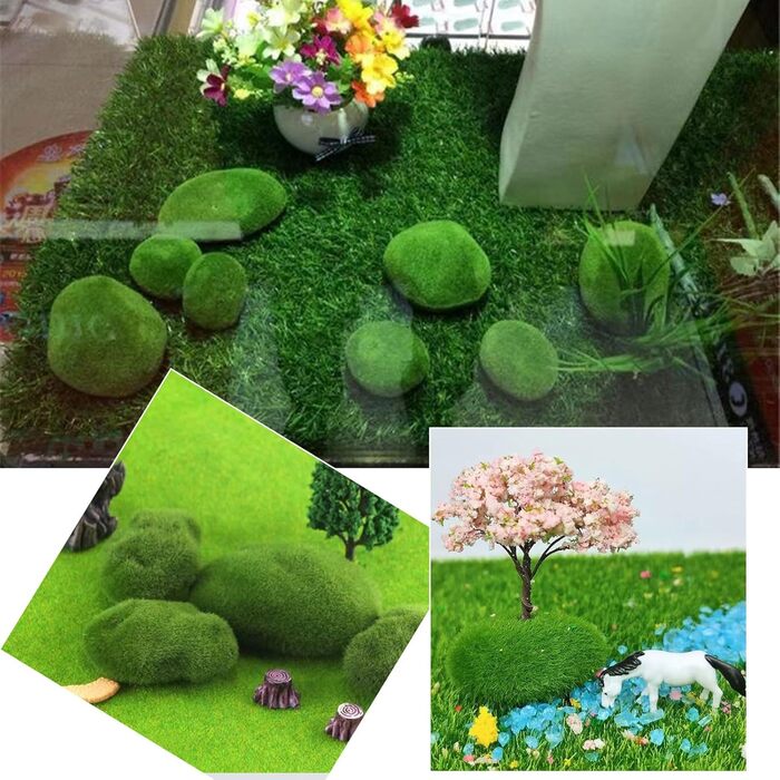 Кульковий мох, кульки зі штучного моху, штучні мохові камені, кульки із зеленого моху, консервований мох, консервований мох для квіткових композицій, саду, тераріумів і ремесел, 10 шт.