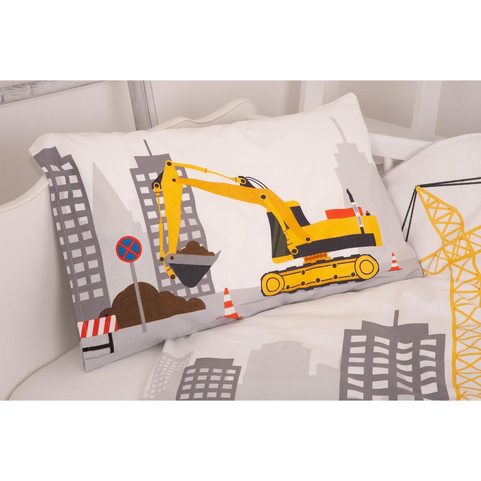 Комплект дитячої постільної білизни Herding Baby Best, двосторонній мотив Jana Baustelle, підковдра 100 x 135 см, наволочка 40 x 6