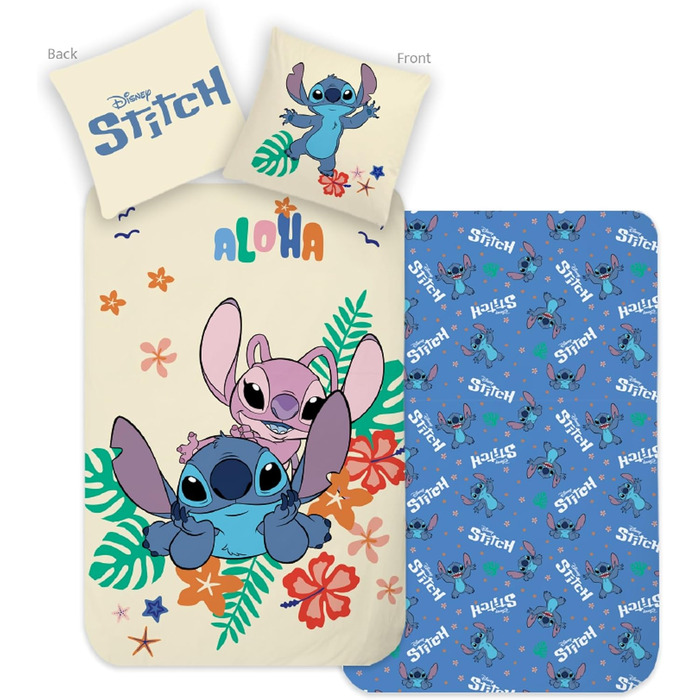 Постільна білизна підковдра 135x200 80x80 бавовна - дитяча постільна білизна підліткова постільна білизна Aloha Stitch & Lilo - 2