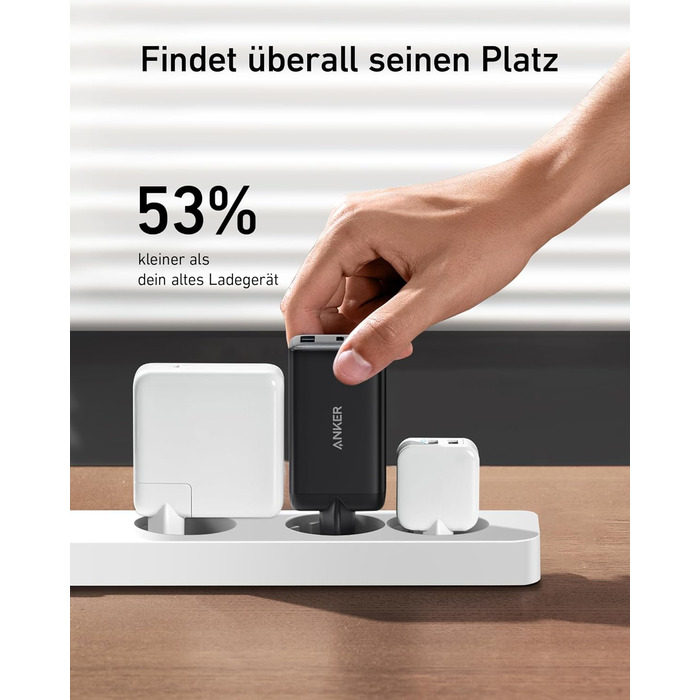 Компактний адаптер живлення USB-C для MacBook Pro, iPad Pro, Steam Deck, Galaxy S20, Dell XPS 13, Note 20/10, iPhone 15, Pixel Bla