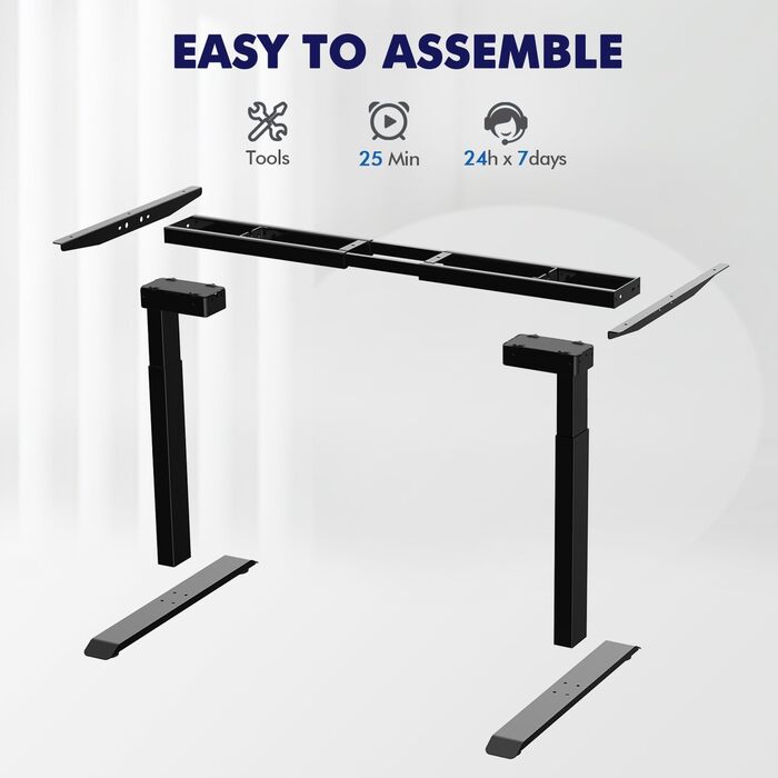 Регульована по висоті рама столу AIMEZO з 2 двигунами, електрична рама столу з 2 напрямками, регулювання висоти, функція пам&39яті та запобігання зіткненням, чорна - 2