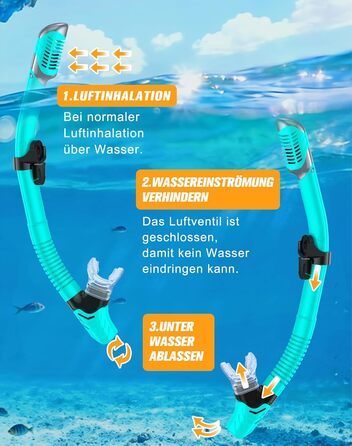 Набір для дорослих з маскою для снорклінгу, комплект з 2 предметів, комплект для снорклінгу з панорамною маскою для снорклінгу та сухим снорклінгом, водонепроникна маска для дайвінгу з загартованого скла для дайвінгу, снорклінгу, плавання, прозорий синьо-