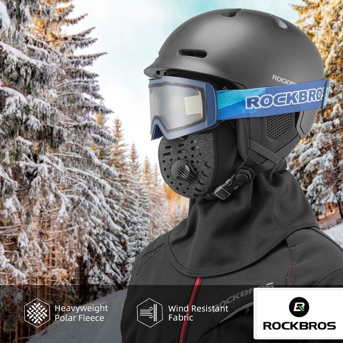 Чоловіча балаклава ROCKBROS, велосипедна/мотоциклетна, лижна/зимова балаклава, вітрозахисна/пилозахисна, розміри 56-61, чорна