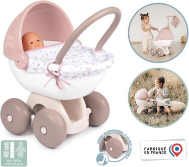 Лялькова коляска Smoby - Baby Nurse - маленька лялькова коляска для вашої маленької ляльки до 42 см, з тканинним чохлом, який можн