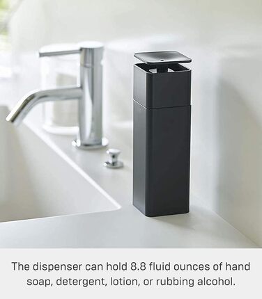 Баштовий дозатор мила під тиском, чорний, смола PETG/поліпропілен/поліетилен/силікон, мінімалістичний, 5,5 x 5,5 x 18,5 см, 5214