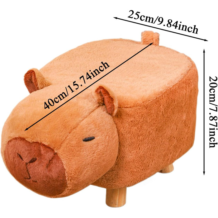 Стільчик у формі капібари з мультфільму - дитячий стільчик для сидіння, безшумна лавка на поворотних колесах для щоденних занять, дерев&39яне сидіння у формі тварин із заокругленим дизайном, домашні меблі, грайливе місце для відпочинку в передпокої та віт