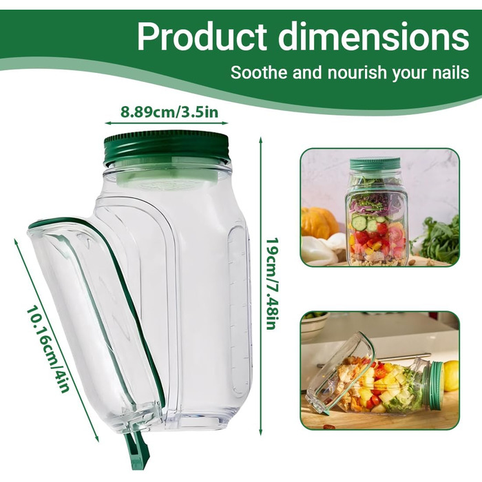 Пластикова банка для зберігання салату, вертикально шарувата конструкція салат-стручка, компактний, розумний контейнер для свіжого салату з герметичною коробкою для спецій., 1