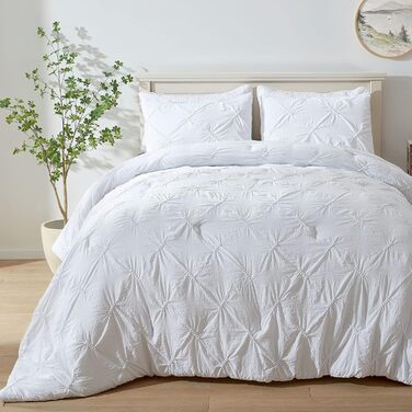 Комплект постільної білизни SEMECH Queen, ультрам'яка мікрофібра, 3-спальний, білий, двоспальний, з 2 наволочками